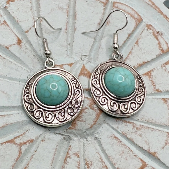 Alquimia Silver and Turquoise Earrings - Picture 1 of 5